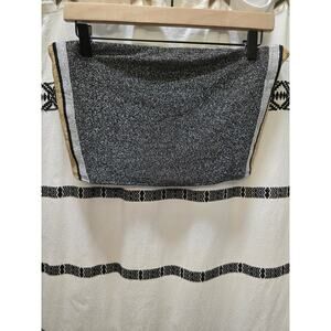 NWT Victoria's Secret PINK glittery sparkle striped unlined bandeau crop top L